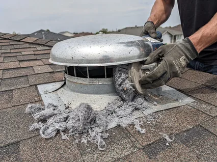 Cleaning Dryer Vent On Roof in Stanton
