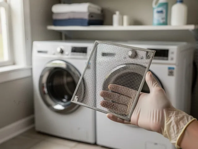 Stanton Dryer Vent Cleaning specialist performing detailed lint trap cleaning service in Stanton
